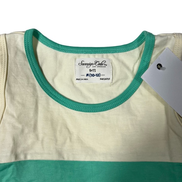 Sovereign Code Striped Tank Top, Boy's Size M, Green Blue Cream NWT - Picture 2 of 7